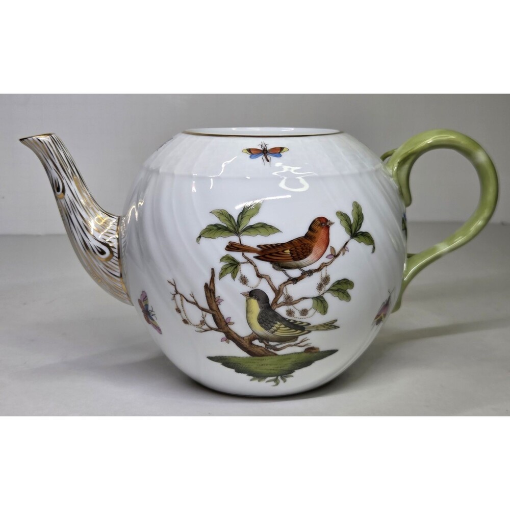 Herend Rothschild Bird Teapot Only Porcelain No Lid RO Hand Painted Hungary